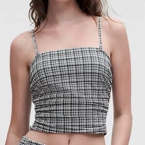Lululemon Seersucker Check Strappy Tank / Removable Straps SIZE M - NWT